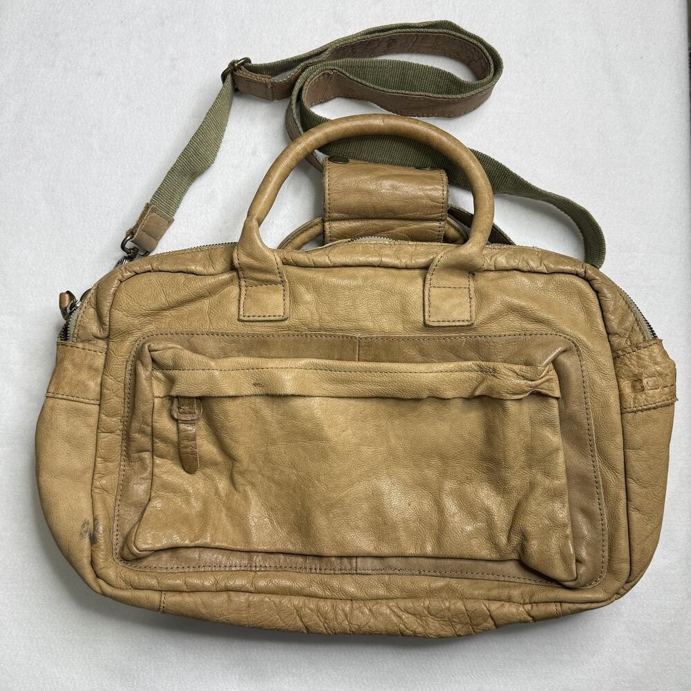 Cowboysbag Leather Satchel Bag Womens Medium Tan Top Handle Crossbody Travel